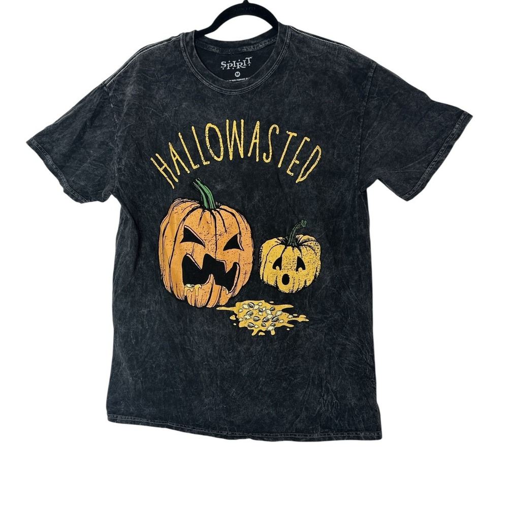 Spirit Halloween‎ "Hallowasted"  T-shirt Adult Medium Pumpkins Black